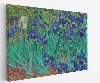 Saammp Canvas Schilderij - Irissen - Van Gogh - Oude Meesters - 45x30 - Foto op canvas - Wanddecoratie - muurdecoratie Woonkamer - Slaapkamer decoratie - Canvas Print