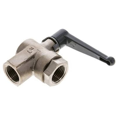 G 1/2 inch 2-Weg Haakse Kogelkraan Messing - BL2BN-MAN-012