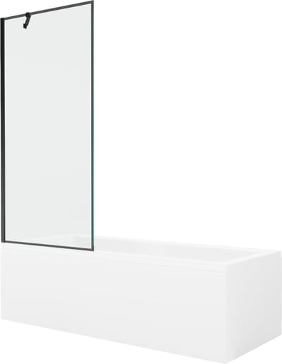 Mexen Cubik rechthoekig bad 170 x 70 met omkasting en 1-vlaks scherm 80 , zwart patroon - 550317070X9508007070