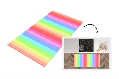 Keukenloper - Loper keuken - Regenboog - Patronen - Pastel - 120x60 cm - Keukenloper vinyl