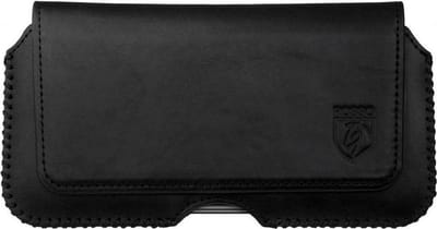 Rosso Deluxe Broekriem Belt Case Hoesje Met Riemlus Echt Leer Medium Zwart