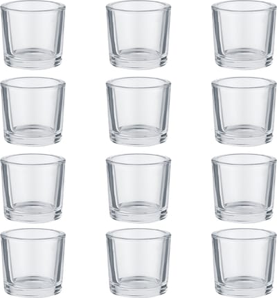 Behave Waxinelichthouders - Glas - Transparant - Theelichthouders - Kaarsenhouder - Set van 12