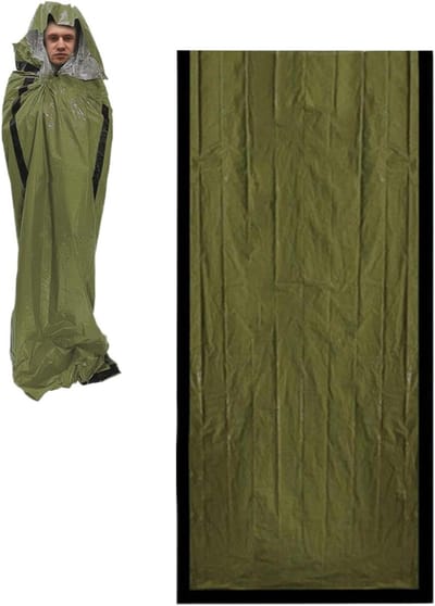 Nooddeken Slaapzak - Warmte deken - Outdoor kamperen - Waterdicht winddicht - 266 x 91 cm - Groen