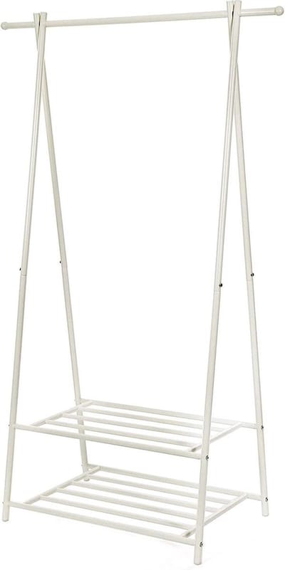 Parya Home - Kledingrek - Kledingstandaard Met Schoenenrek - Wit - 83 x 41,5 x 6,4 cm