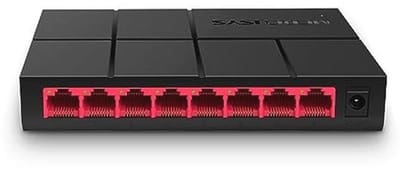 8-poorts Gigabit netwerk switch tot 2000 MBit/s met RJ-45 aansluitingen - Ventilatorloos, Plug-and-Play, Automatische snelheids- en duplexaanpassing