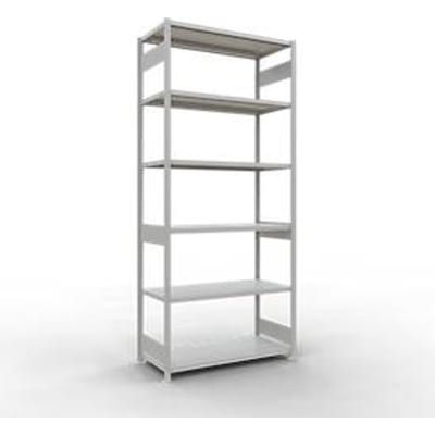 Schulte MULTIplus250 rekken zonder schroeven, basisrek, 7 legborden, tot 250 kg per legbord, zonder gereedschap monteerbaar, B 1300 x D 600 x H 3000, lichtgrijs