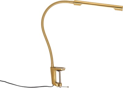Qazqa led moderne klemlamp - Lionard - goud/messing, incl. 6.5W geintegreerde led, 2700K, warmwit, dimbaar, 45.5cm, ideaal als lamp