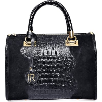 Isabella Rhea Zwart Rundleer Tas