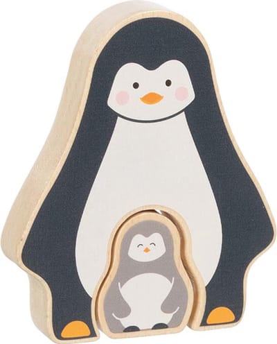 GOKI Puzzel - Pinguin - 2 Delen - 10X2,1X12Cm - Hout - 1 Jaar