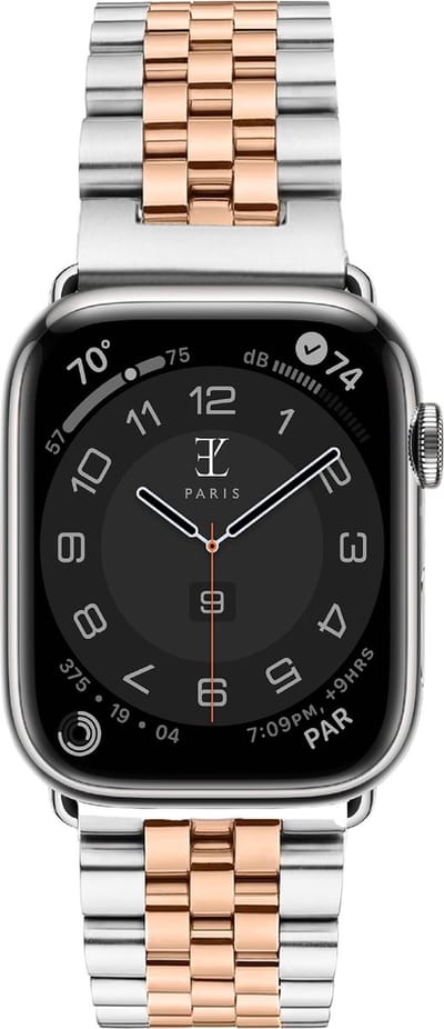 Elysian horlogebandje geschikt voor Apple Watch - Schakelband - 316L Roestvrij Staal - 18mm - Quick Release - Verstelbaar - Series 1/2/3/4/5/6/7/8/9/S/10/11 - Apple Watch Bandje 38/40/41mm