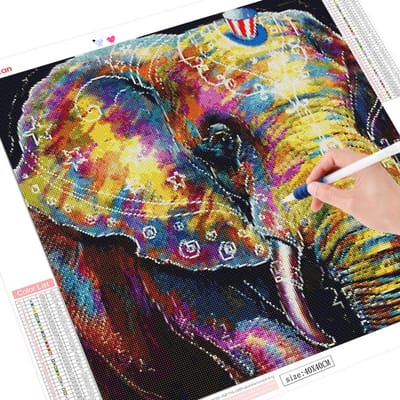 5D Diamond Painting Olifant Volledige boor Ronde Diamond Art Borduurdier 30x30CM