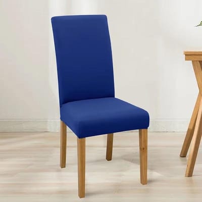 6 pièces Housse de chaise élastique couleur unie réglable Spandex Stretch Housse de chaise Housse de siège de chaise Cuisine Salle à manger Mariage 6PCS