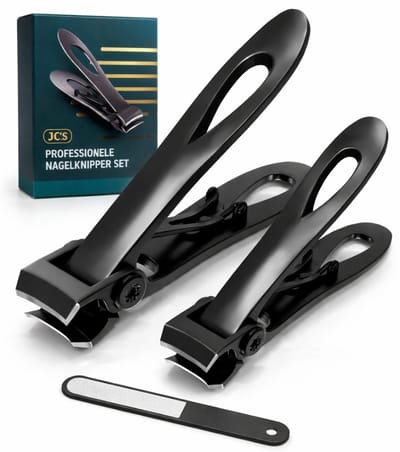 JC's® Nagelknipper set RVS – Nagelknippers - Professionele Manicure & Pedicure set – 2 Nagelknippers + Metalen Nagelvijl