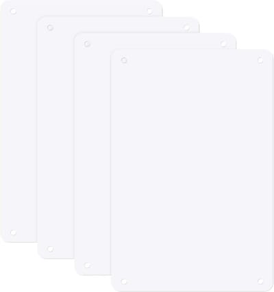 Set van 4 Witte Lege Metalen Borden voor Sublimatie en Personalisatie - 20x30 cm