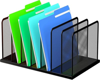 Bureau Bestandsorganisator - Documentenhouder Bureau - Bureau Opruimen - 7 Verticale Vakken - Niet Gespecificeerd - Zwart
