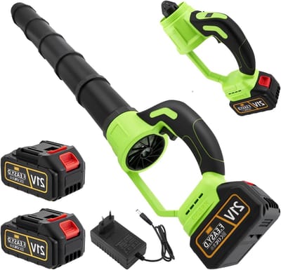 Draadloze Bladblazer - Accublazer Tuin - Bladeren Verwijderen - 2-in-1 Blaas Zuig - 21 Volt - Groen