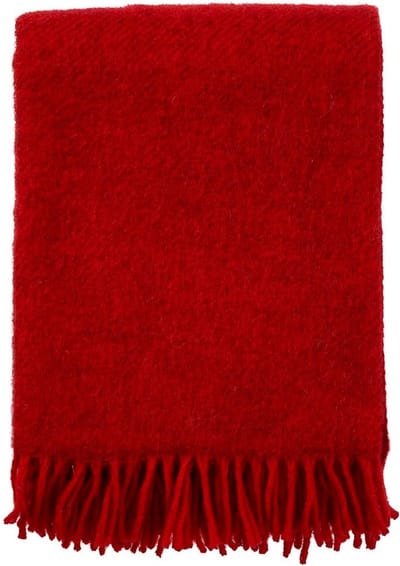 Klippan - Gotland - Plaid - Deken - Red - Rood - 100% Gotland wol - 130cm x 200cm
