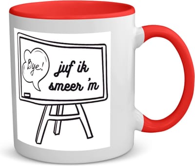 Akyol - juf ik smeer ´m koffiemok - theemok - rood - Juf - juf - leraar - 350 ML inhoud