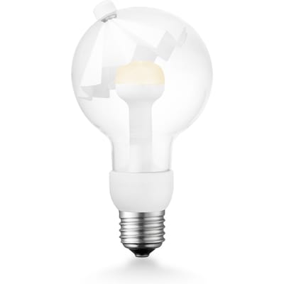 Design LED Lichtbron Move Me - Wit - G80 Umbrella LED lamp - 8/8/13.7cm - Met verstelbare diffuser via magneet - geschikt voor E27 fitting - 3W 220lm 2700K - warm wit licht
