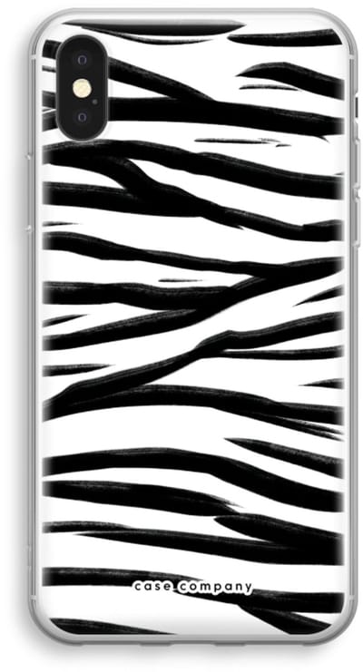 Case Company® - Hoesje geschikt voor iPhone XS hoesje - Zebra pattern - Soft Cover Telefoonhoesje - Bescherming aan alle Kanten en Schermrand