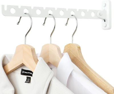 Vouwbare Kledinghaken van RVS, 31 cm, met Bocht, Ruimtebesparend en Multifunctioneel, Ideaal voor Kledingrails en Organisatie