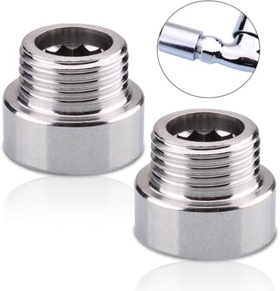 Dailygoods- Kraanverlengingen Set van 2 - Roestvrij Staal - G1/2 Inch - 1 cm Verlenging - Drukbestendig - Geschikt voor Hoekventielen/Douchekoppen - Kraanadapter