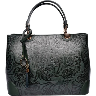 Anna Luchini Groen Rundleer Tas