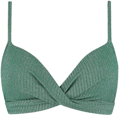 Beachlife padded wired bikinitop in de kleur groen.