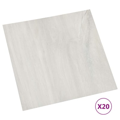 vidaXL - Zelfklevende - Vloerplanken - Wit - en - Houtkleur - 30,5 - x - 30,5 - cm - 20 - st