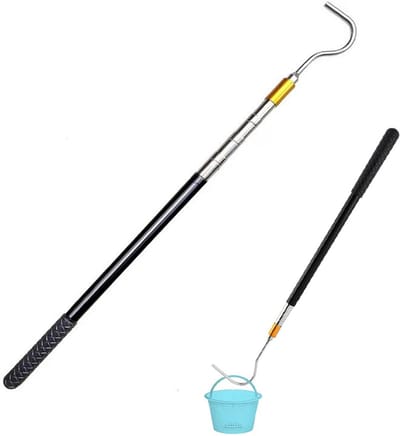 Telescopische Steel Met Haak - Verstelbaar 42 - 148 Cm - Pool Robot Hook - Haak Voor Robots Schoner - Pool Hook - Haak Voor Zwembadaccessoires - Verstelbare Zwembadpaal Reinigingspaal - Geschikt Voor Zwembadskimmers, Luifels Van Campers En Kamperen