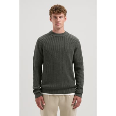 Dstrezzed Crew Ribknit Truien & Vesten Heren - Sweater - Hoodie - Vest- Donkergroen - Maat XXL