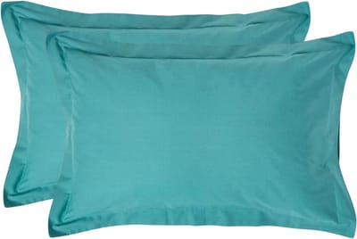 Homescapes Kussensloop 50x75 cm met Rand (Oxford) Set van 2 – Petrol – 100% Egyptisch Perkal Katoen – 200 TC