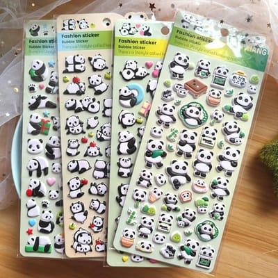 4 stuks 3D Bellenstickers Uitgesneden Panda Sakura Creatief Meisjes DIY Telefoonhoesje Camera Decoratie Stickers Kinderen Beloning Duurzaam Speelgoed