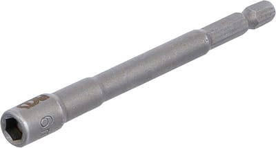 BGS dopsleutelinzet zeskant extra lang voor boormachines aandrijving buitenzeskant 6,3 mm (1/4") SW 6 mm - 2762