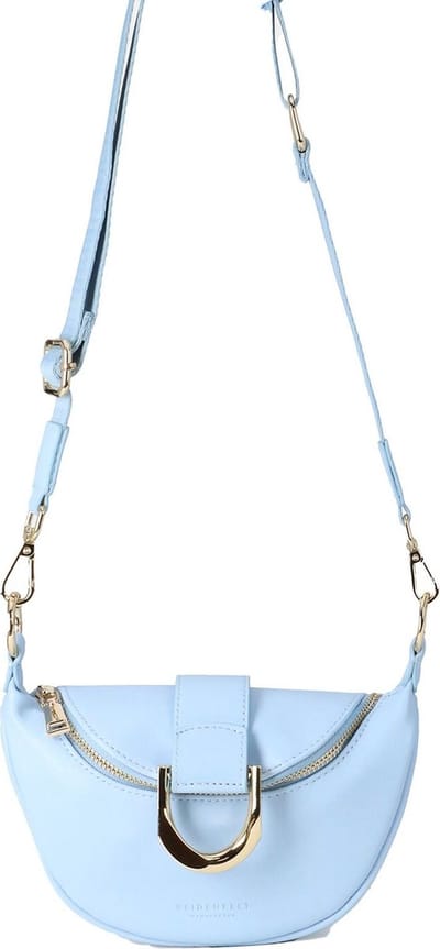 SEIDENFELT MANUFAKTUR Schoudertas Sonka Beltbag Shy Blue / Gold Lichtblauw