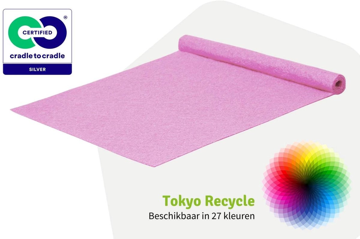 GJ Floors - Budget loper Tokyo Recycle | Baby Roze - Breedte x Lengte: 1 meter / 3 meter