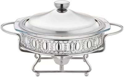 Buffet Warmhoudbak - Voedselwarmer Chafing Dish - Catering Feesten Banketten - Roestvrij Staal Duurzaam - 23.4x14.5cm 2L - Zilver