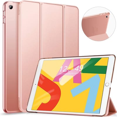 Hoes geschikt voor iPad 2021 Silicone hoesje soft cover Rosegoud - Hoes geschikt voor iPad 2021 - Hoes geschikt voor iPad 9e/8e/7e Generatie hoes Smart hoes Trifold - Hoes geschikt voor iPad 2020 hoes