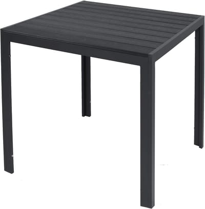 Aluminium Tuintafel 80 x 80 cm - Weerbestendige Eettafel met Houtlook