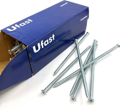 UFAST kozijnschroef Ø 7.5 x 202 mm - Platte kop - Torx - Voldraad - Verzinkt - 100 stuks