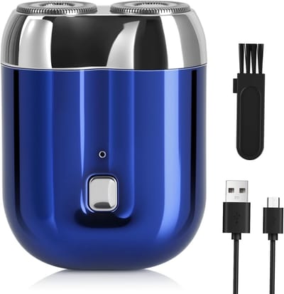 Mini Scheerapparaat - 2-Kops Body Shaver - USB-C Oplaadbaar - Pijnloos & Draagbaar - Voor Mannen & Vrouwen - Blauw