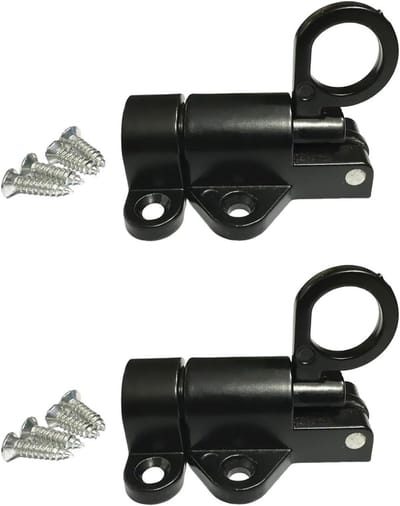 Automatische Deurgrendel - Veergrendel Slot - Deur Beveiligen - Roestbestendig Aluminium - 2 Stuks - Zilverkleurig