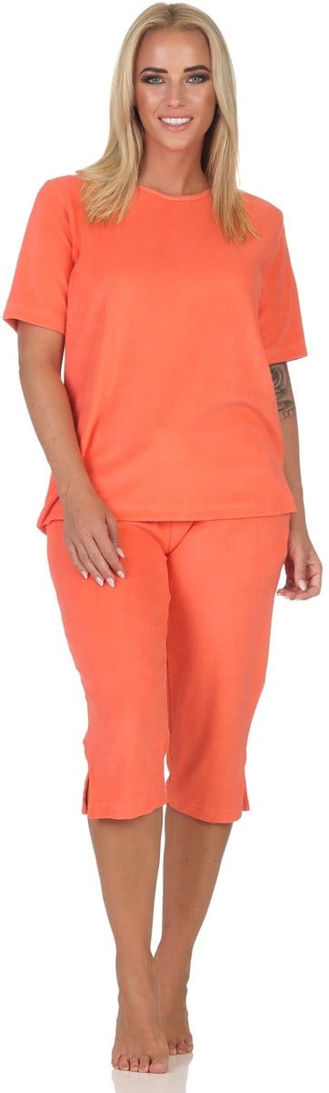 Normann damespyjama met korte mouwen in badstof capri - ook ideaal als homewear
