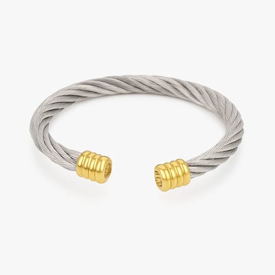 Herenarmband - Luxe Armband - Zilver Goud - Titanium