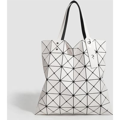 Nieuwe Lente- en Zomermode Zesvak Schoudertas Diamant Vouwen Geometrische Tas Veelzijdige Diamant Hand Draagtas white