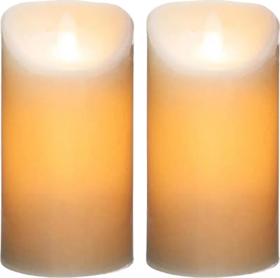 Atmosphera Led stompkaarsen - 2x stuks - Warm licht - Wit