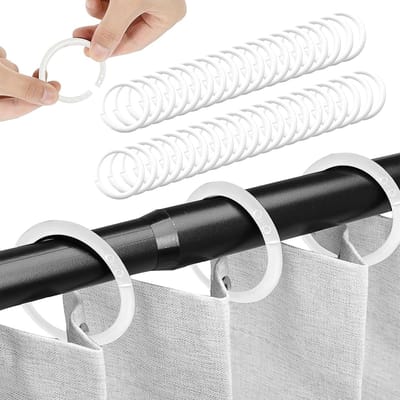 48 Stuks Douchespons Haakjes, Multifunctionele Gordijnringen voor Douchegordijnen en Draperies, 38mm C-vormige Opening