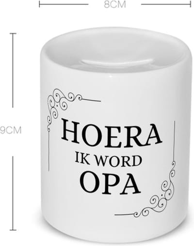 Akyol - hoera ik word opa Spaarpot - Opa - iemand die opa wordt - opa cadeautjes - cadeau - kado - geschenk - 350 ML inhoud