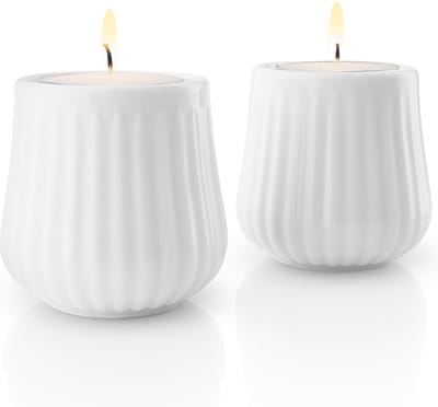Eva Trio - Legio Nova Waxinelichthouder Set van 2 Stuks - Porselein - Zilver -