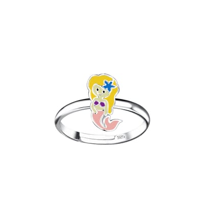 Zilveren verstelbare kinderring zeemeermin mermaid | one-size fits all | Zilverana | Sterling 925 Silver